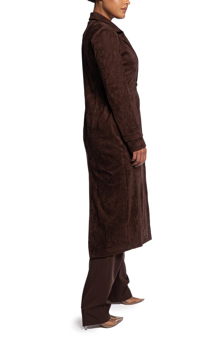 JLUXLABEL Double Breasted Faux Suede Coat, Alternate, color, 
