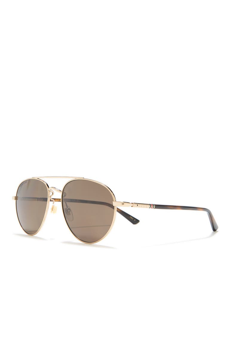 Gucci 56mm Aviator Sunglasses, Alternate, color,