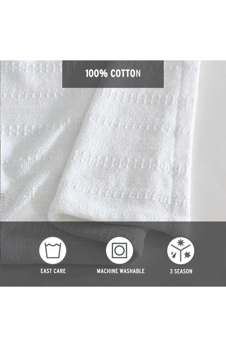 Eddie Bauer Variegated Weave Stripe Cotton Blanket, Alternate, color, White