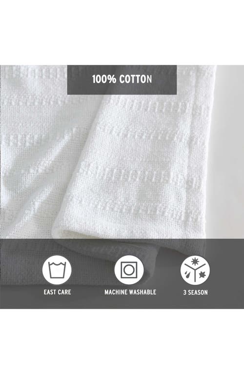 Eddie Bauer Variegated Weave Stripe Cotton Blanket In White