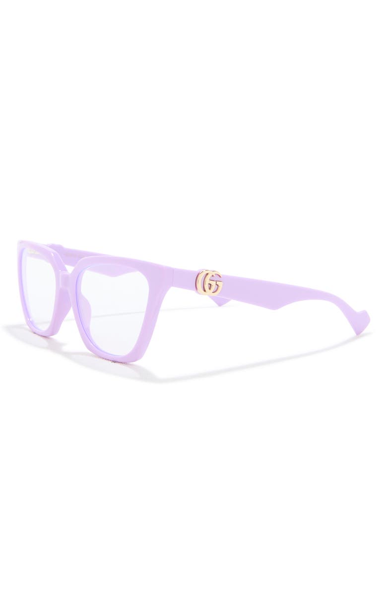 Gucci 55mm Cat Eye Sunglasses, Alternate, color, Violet Violet Transparent