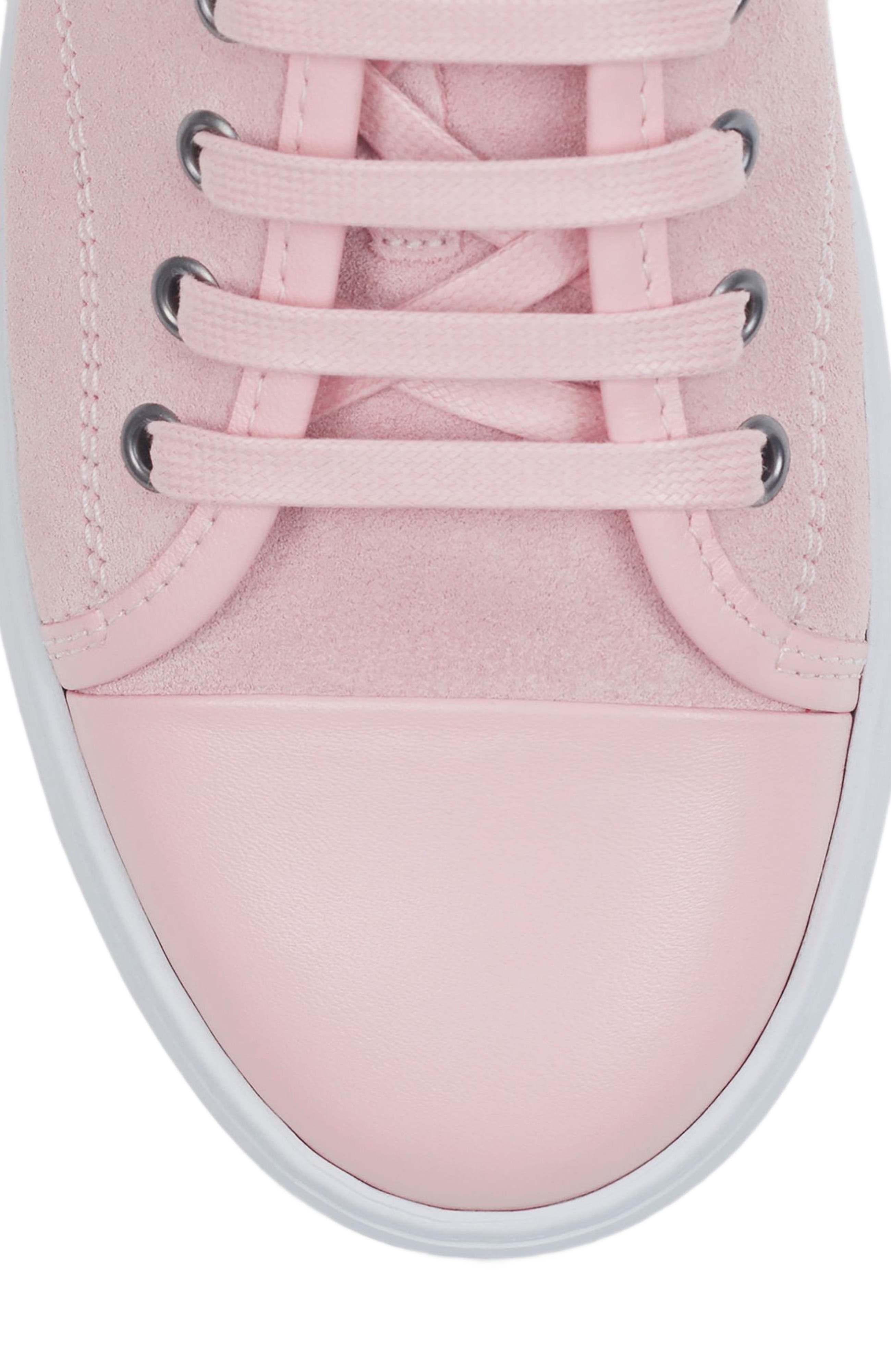 Lanvin DBB1 LEATHER AND SUEDE SNEAKERS, Alternate, color, Pale Pink