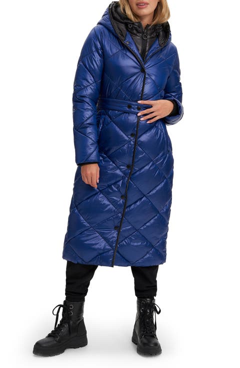 Amiyah Belted Diamond Quilt Longline Jacket