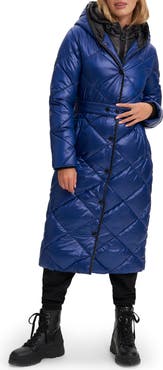 Noize Amiyah Belted Diamond Quilt Longline Jacket