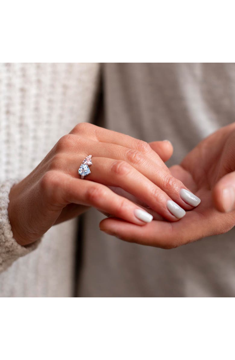 Julianna B. Topaz, Morganite & Diamond 2-Stone Heart Ring, Alternate, color, Topaz