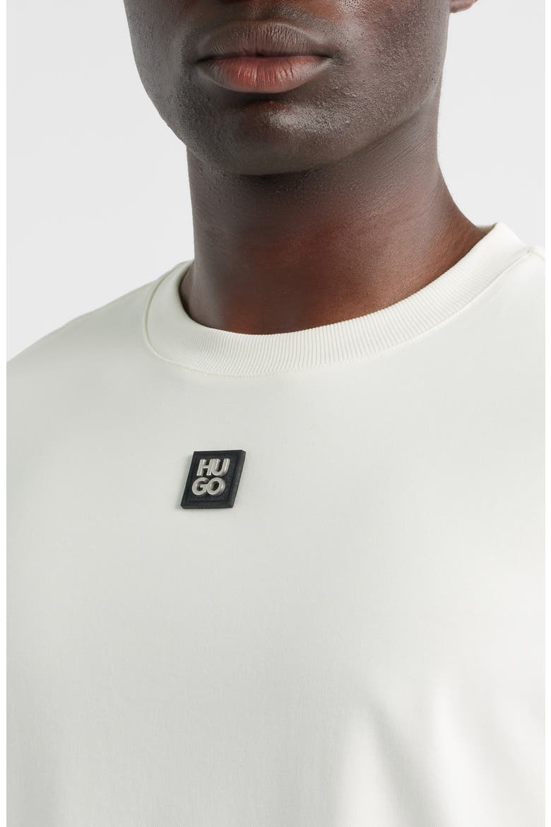 Dalile Logo Badge Cotton T-Shirt, Alternate, color, NATURAL