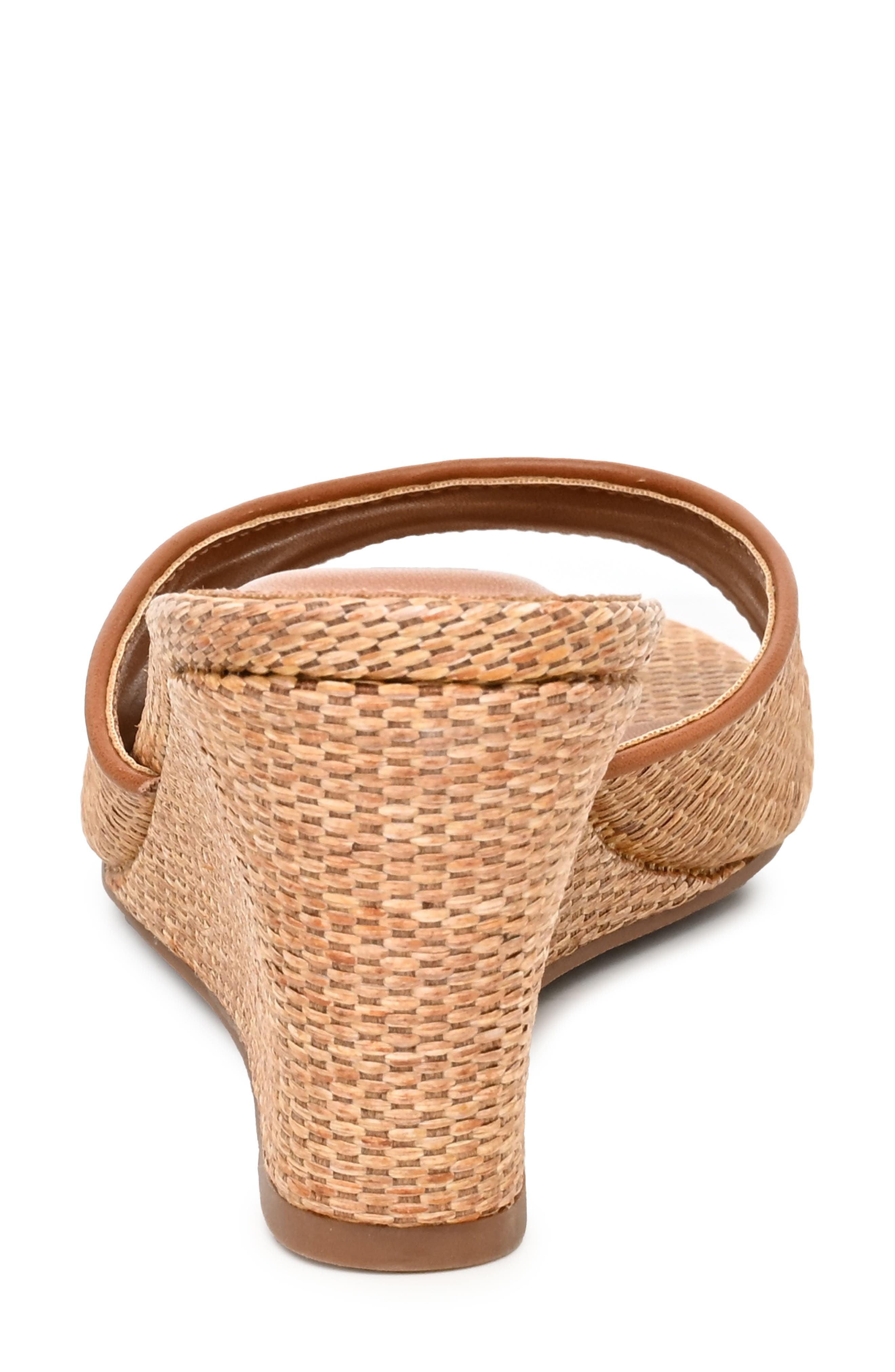 Raffia Wedge Slide Sandal, Alternate, color, DARK RAFFIA