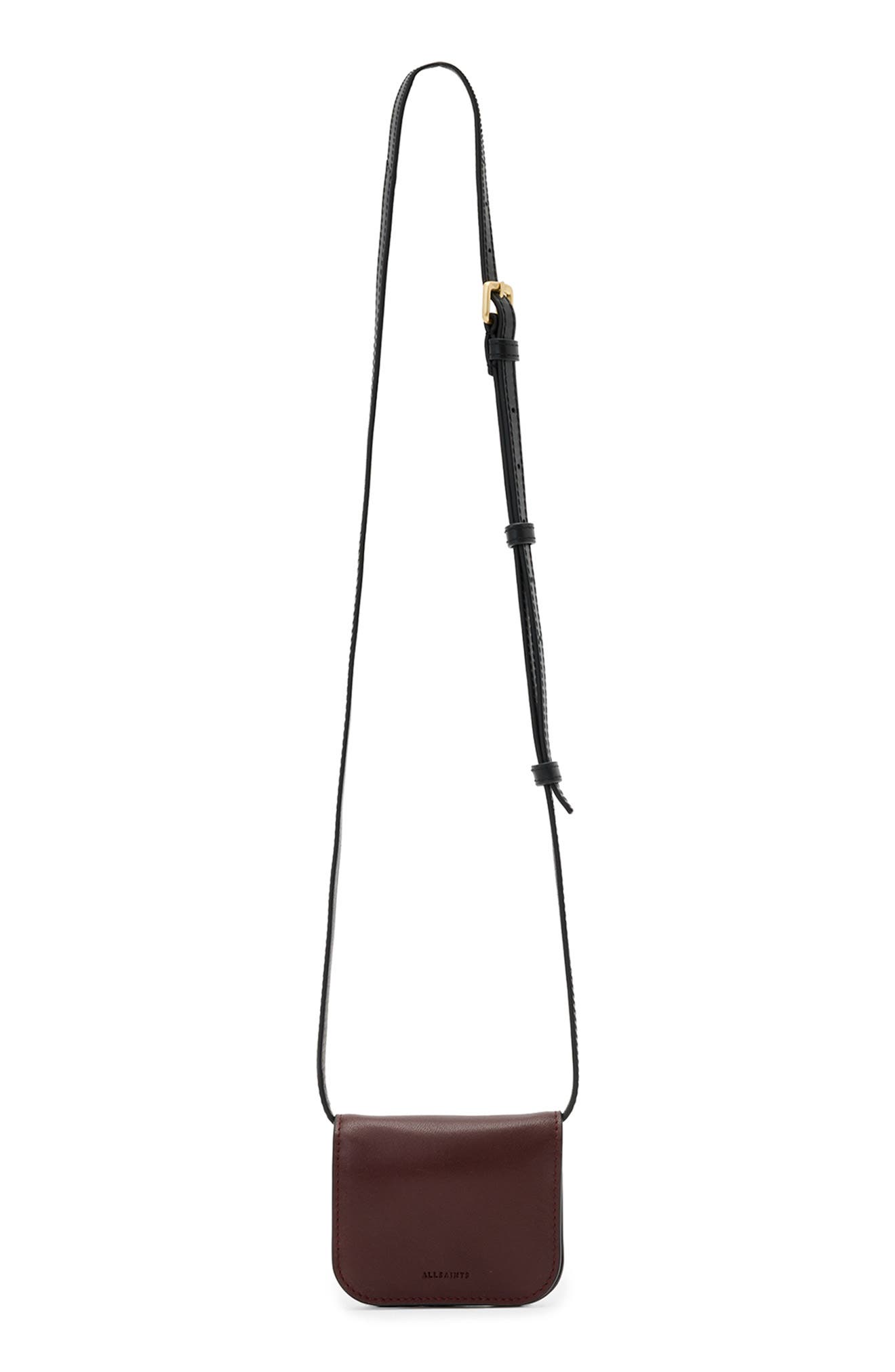 Small Maeve Leather Crossbody Card Holder, Main, color, DARK RED