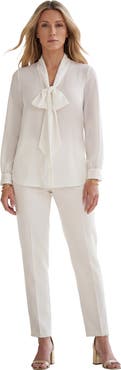 Roaman's Long Sleeve Bow Blouse