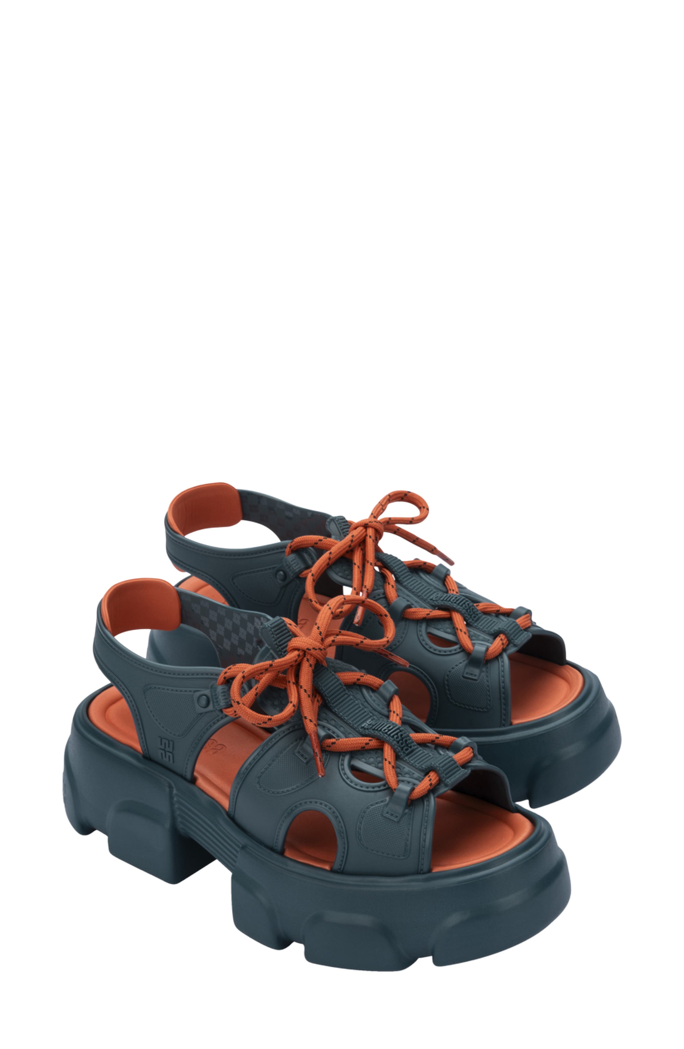 Camp Platform Sandal, Main, color, BLUE/ ORANGE