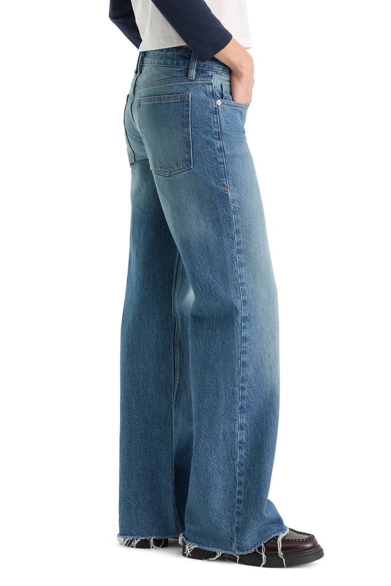 Vintage Low Loose Raw Hem Wide Leg Jeans, Alternate, color, TROUBLED WATER