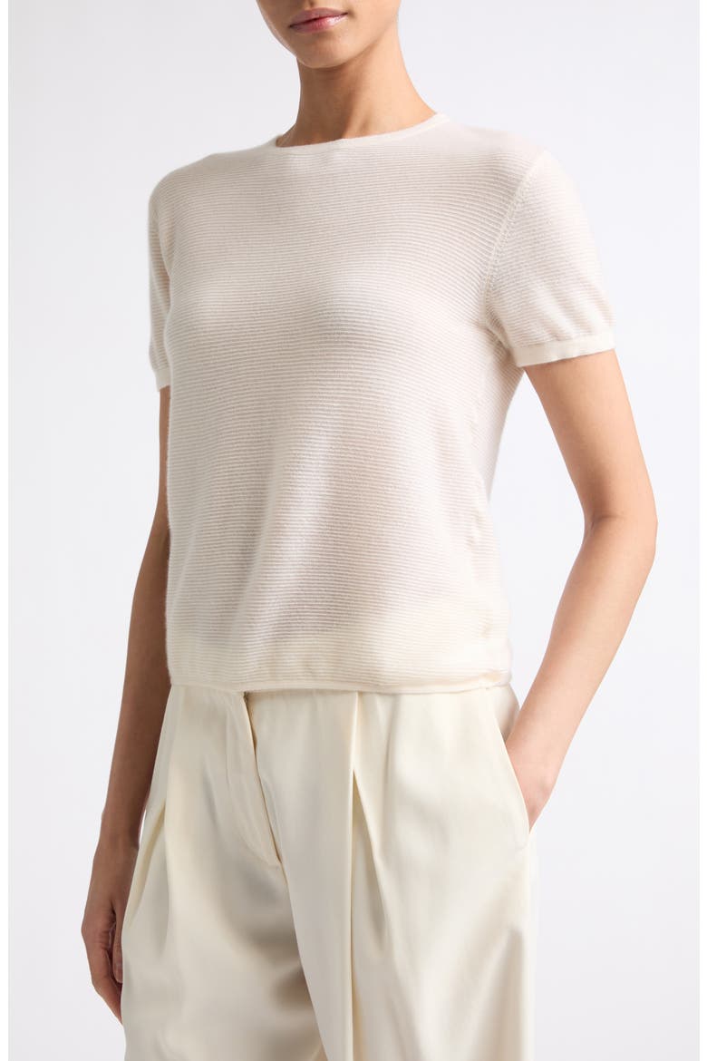 Ira Short Sleeve Cashmere Sweater, Alternate, color, IVORY