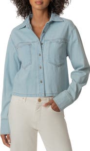 KUT from the Kloth Aubrey Cropped Long Sleeve Button Down Shirt
