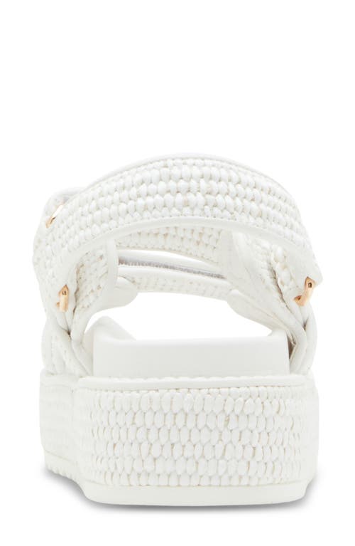 Steve Madden Bigmona Raffia Slingback Platform Sandal In White