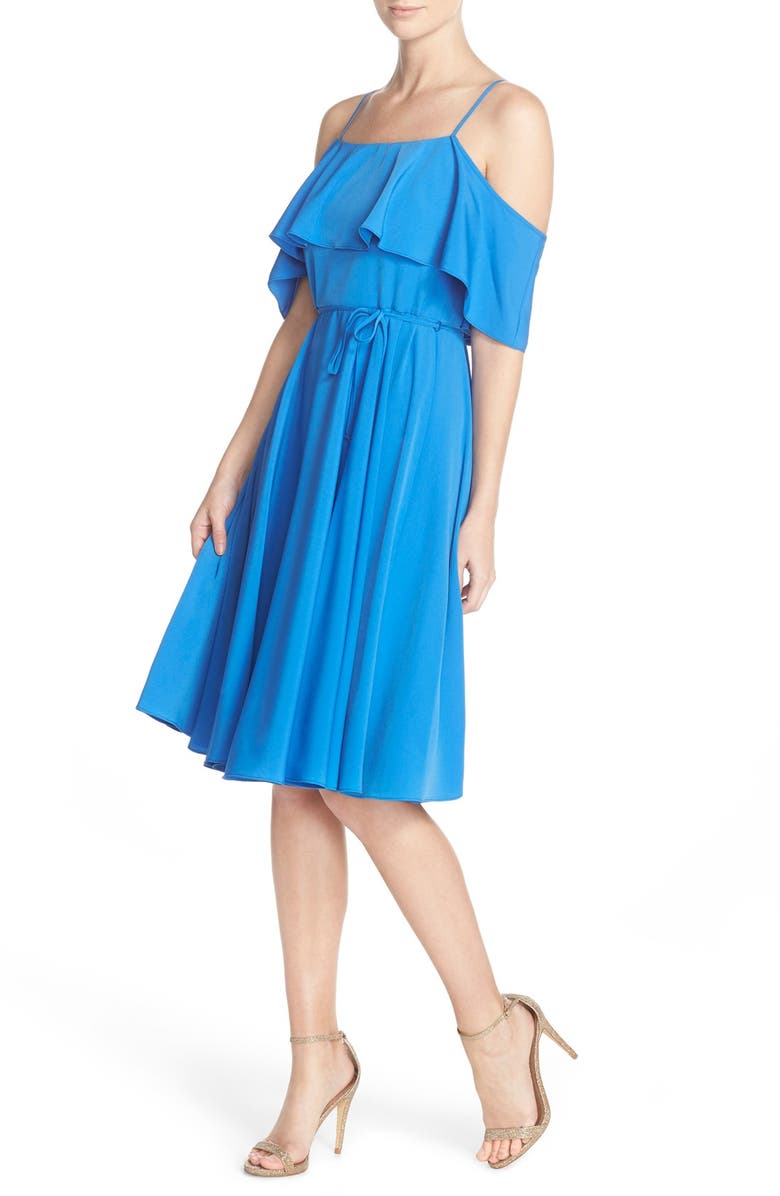 CeCe 'Jackie' Cold Shoulder Fit & Flare Dress, Alternate, color,