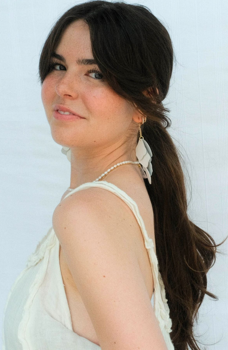 Nickel & Suede Florence Earrings, Alternate, color, Cream / Silver