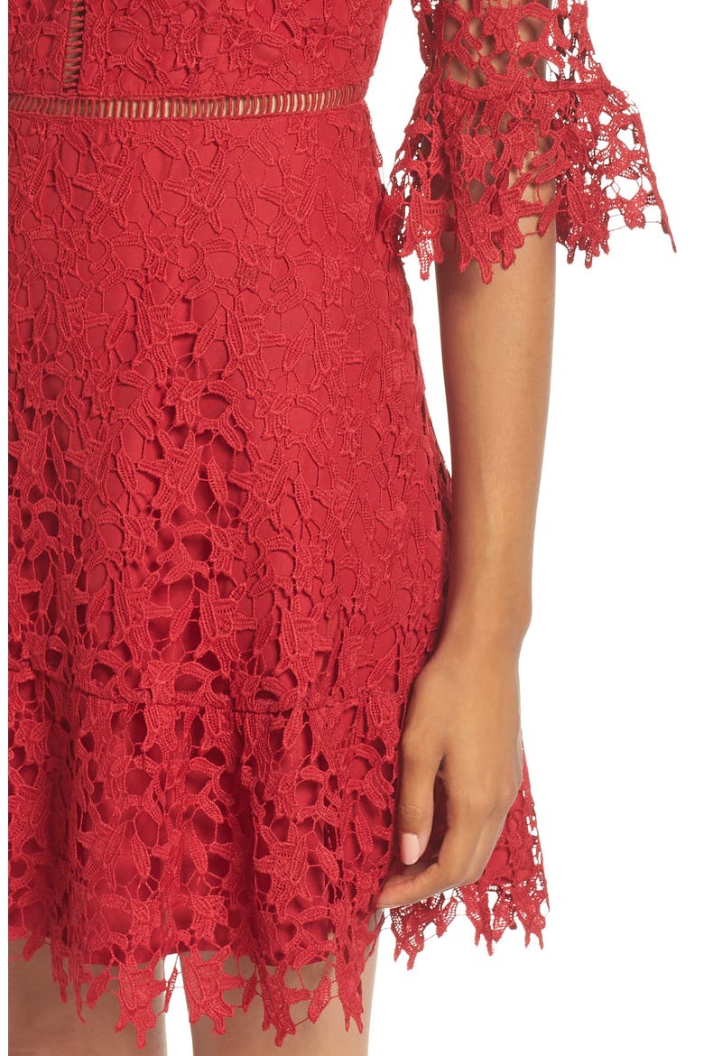 BB Dakota In the Moment Lace Dress, Alternate, color, SCARLET RED