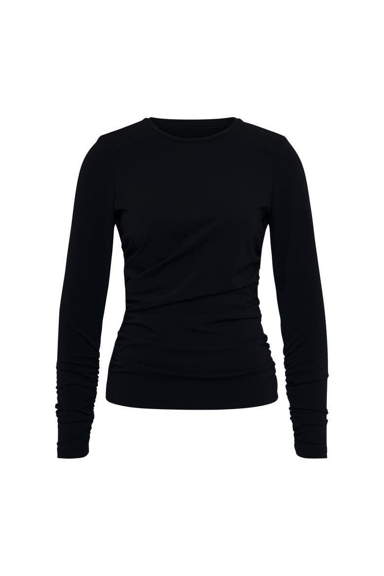 Draped Jersey Shirt, Main, color, Black
