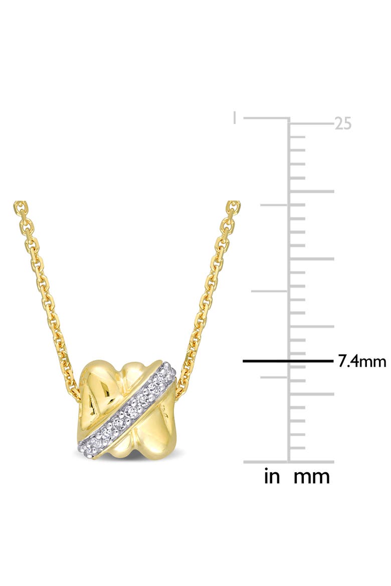 Diamond Crossover Design Necklace 14k, Alternate, color, Yellow Gold