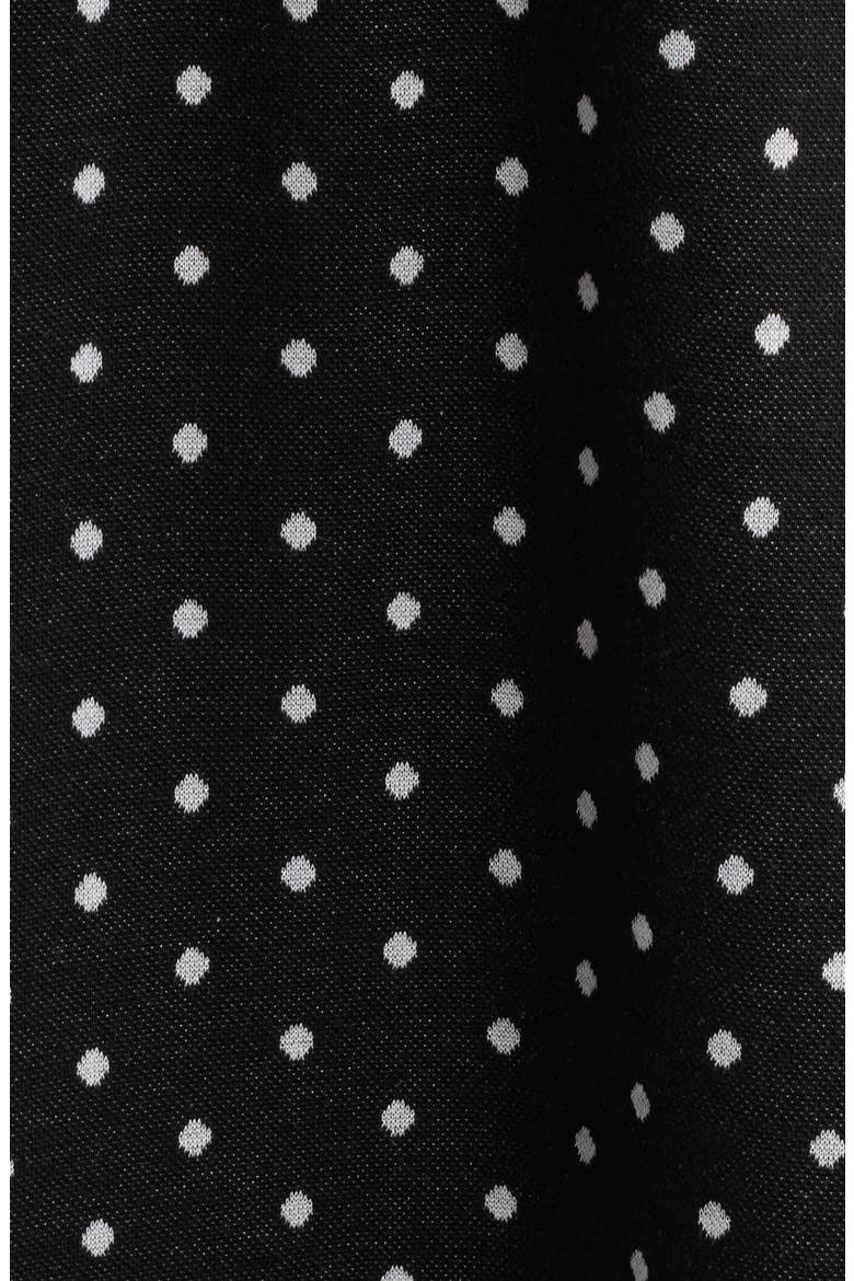 Polka Dot Mock Neck Cotton Blend Dress, Alternate, color, ANNE BLACK/ WHITE DOVE