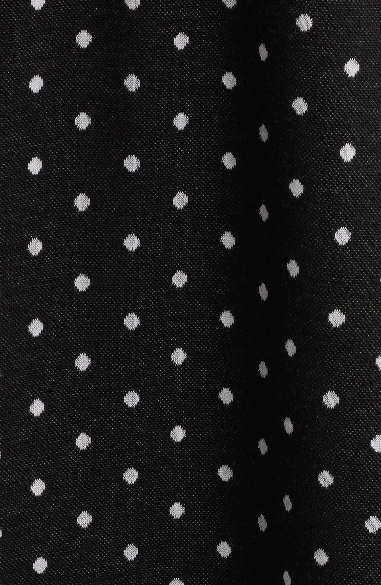 Anne Klein Polka Dot Mock Neck Cotton Blend Dress, Alternate, color, 