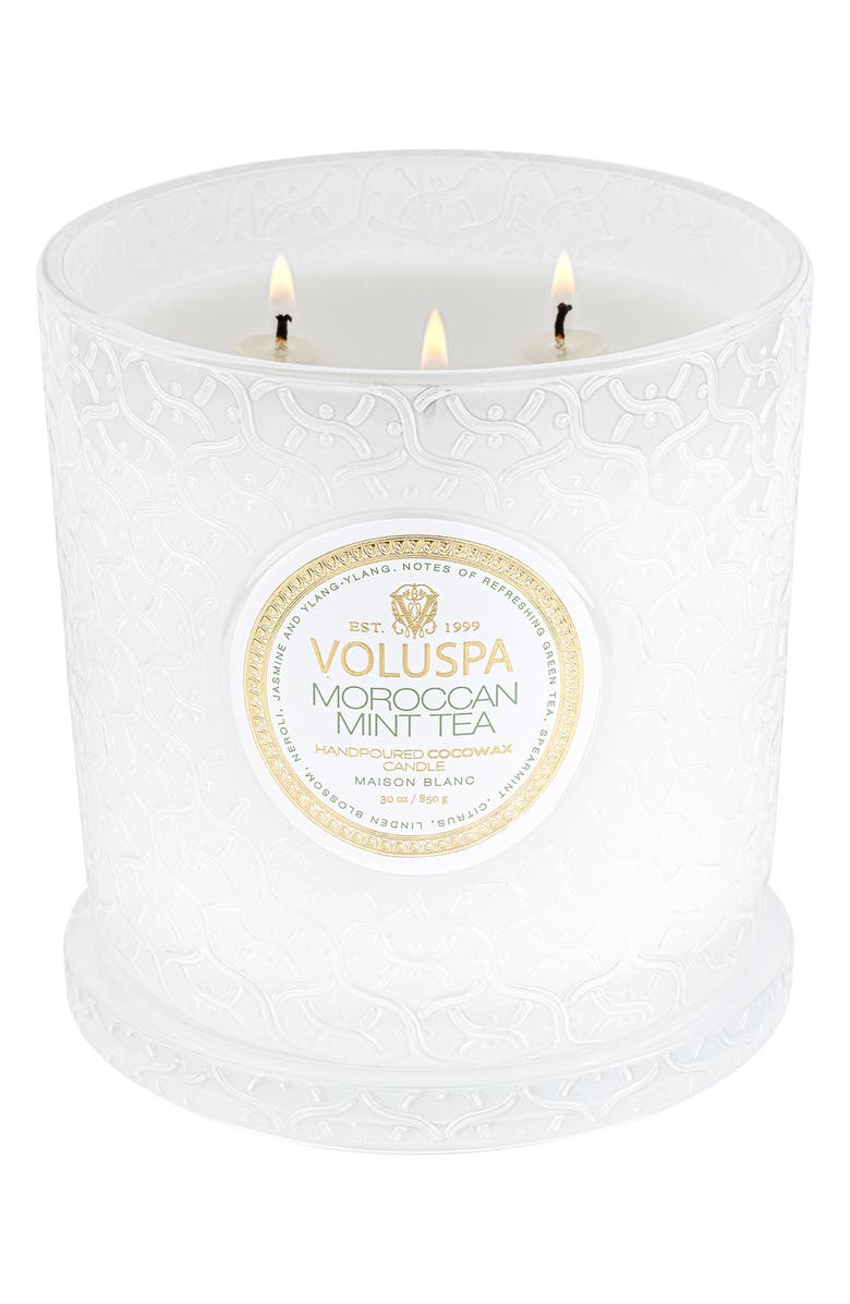 Voluspa Moroccan Mint Tea Luxe Candle, Main, color, Moraccan Mint