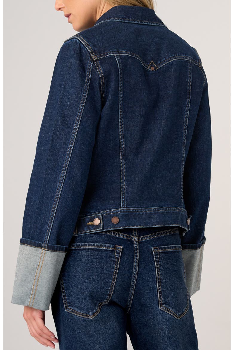 Cuffed Selvedge Denim Trucker Jacket, Alternate, color, COSMIC DUST