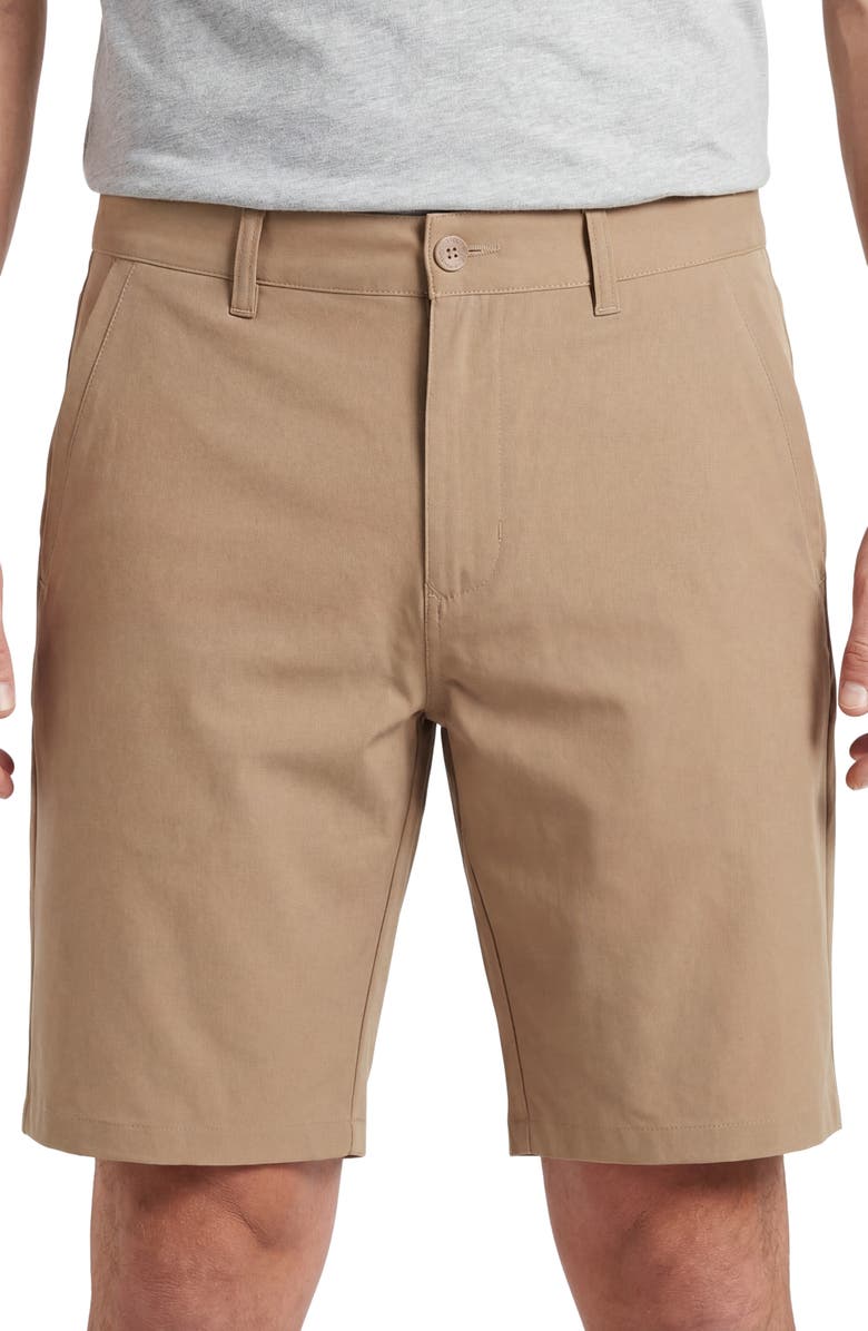 BURNSIDE Hybrid Stretch Shorts, Main, color, Khaki
