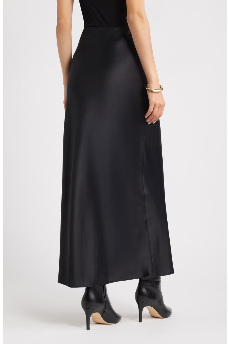Satin Maxi Skirt, Alternate, color, BLACK