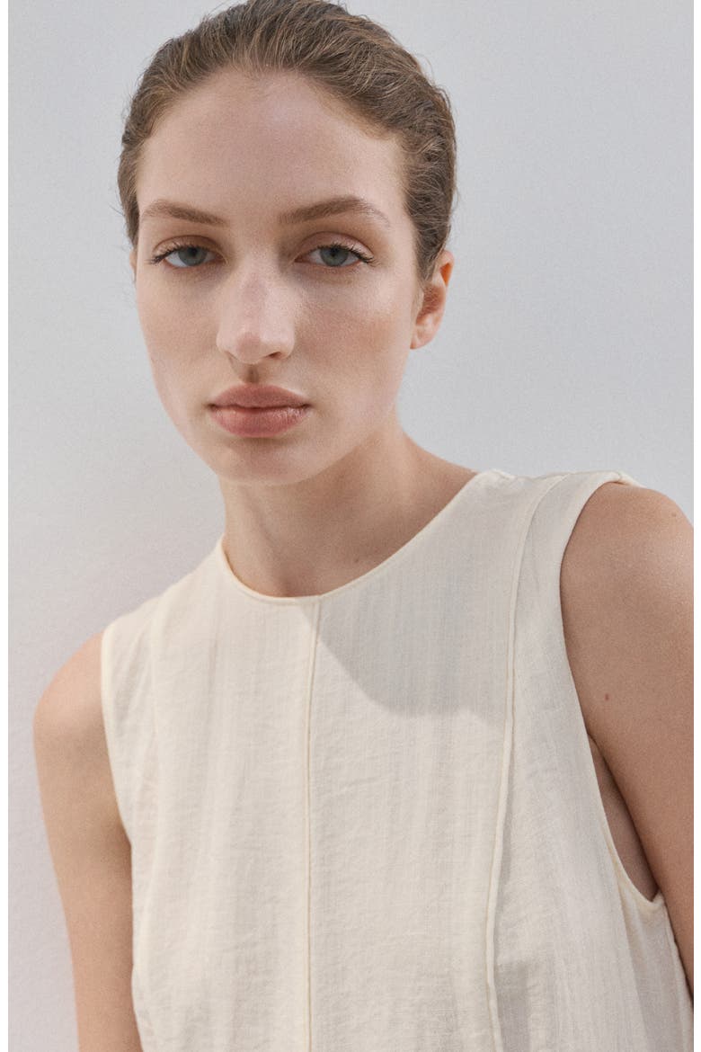 A-Line Midi Dress, Alternate, color, ECRU
