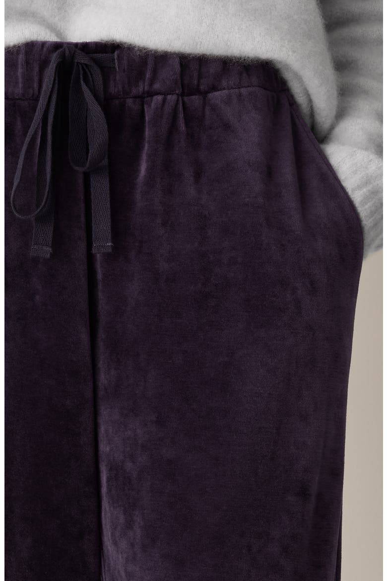Wide Leg Organic Cotton Blend Velour Pants, Alternate, color, AUBERGINE