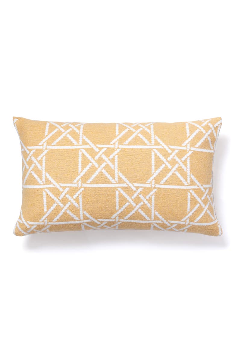 Lattice Work Decorative Lumbar Throw Pillow, Main, color, YELLOW