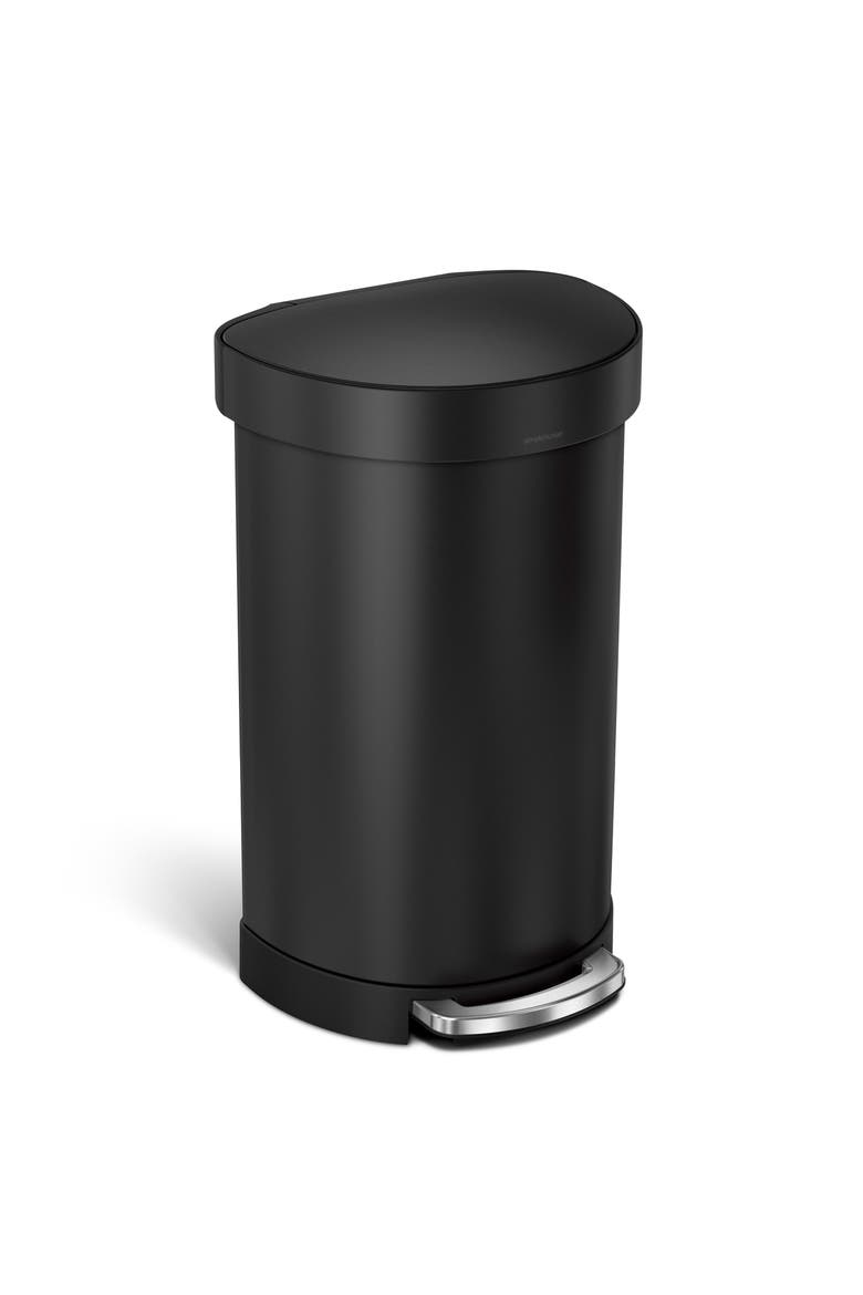 45L semi-round step can, Main, color, MATTE BLACK