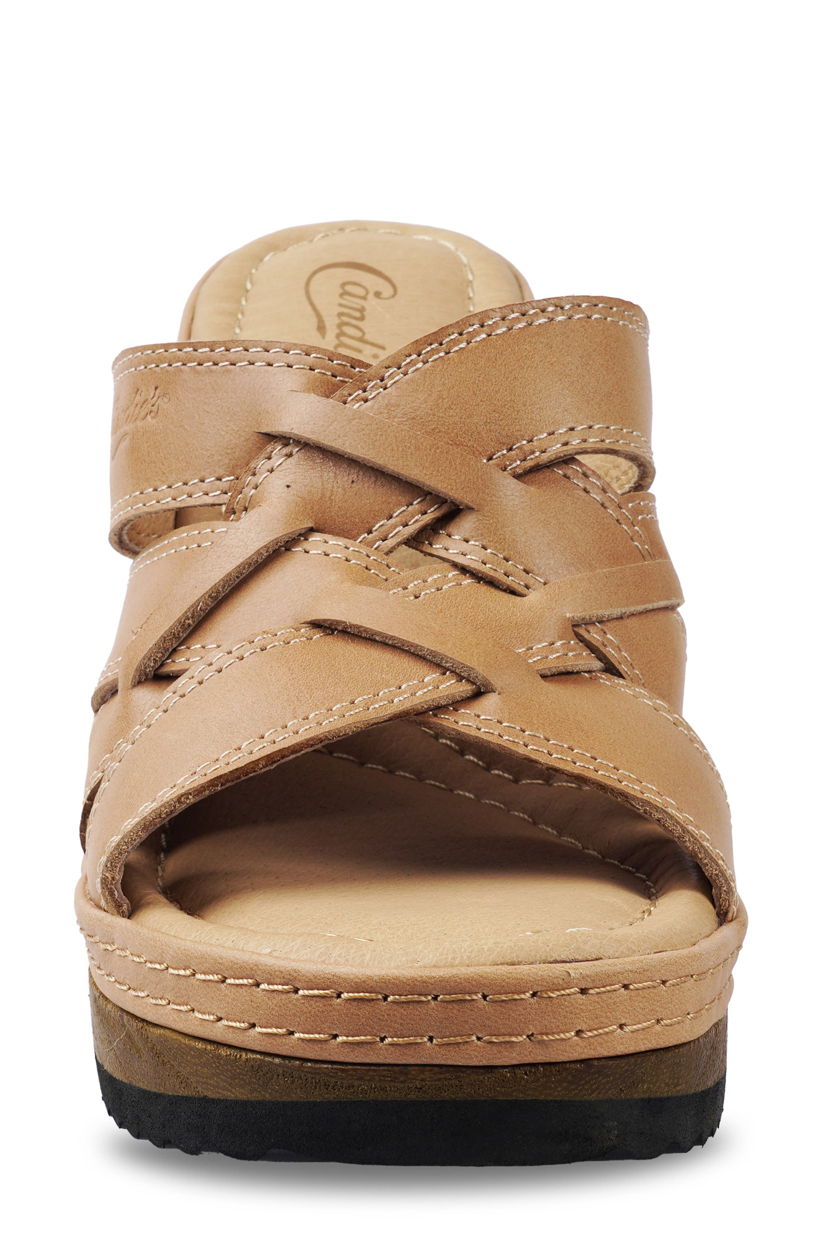 Candie's Fiore Platform Slide Sandal, Alternate, color, Natural Leather