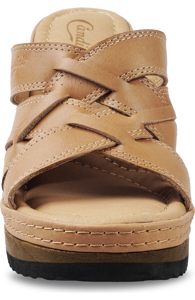 Candie's Fiore Platform Slide Sandal, Alternate, color, Natural Leather