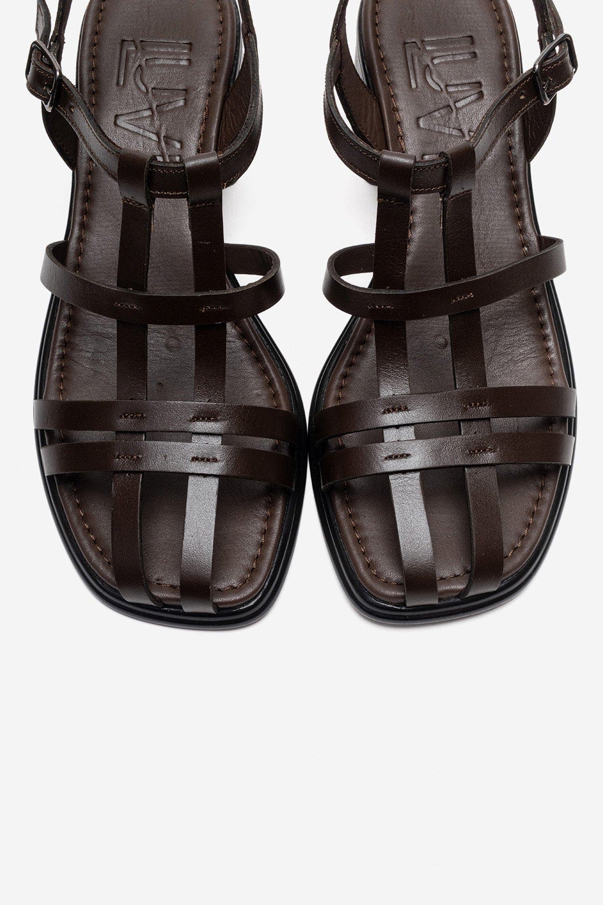 Forever & Always Shoes Cielos Leather Block Heel Sandal, Alternate, color, Brown