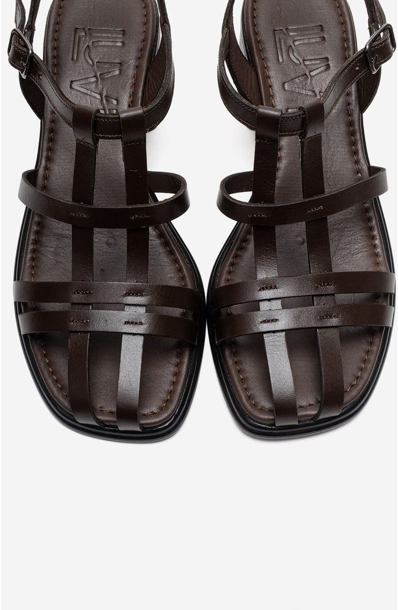 Forever & Always Shoes Cielos Leather Block Heel Sandal, Alternate, color, Brown