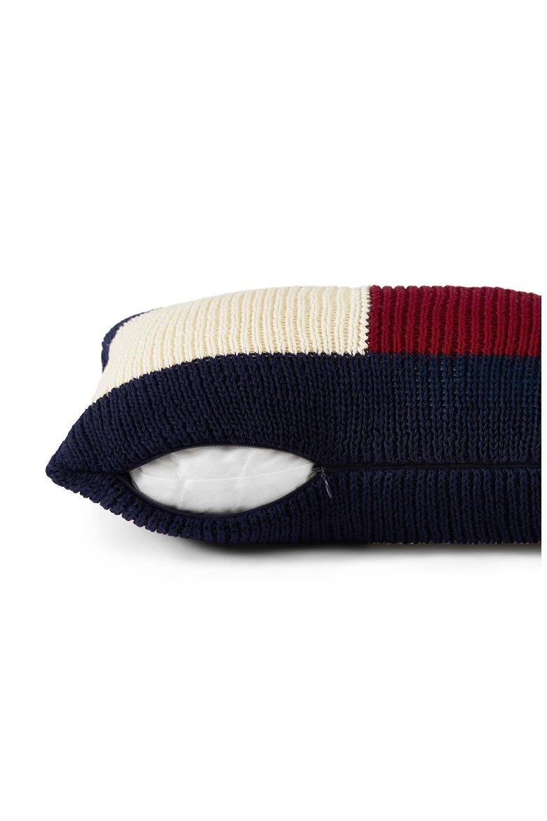 Flag Rib Knit Accent Pillow, Alternate, color, NAVY BLUE/ RED/ WHITE
