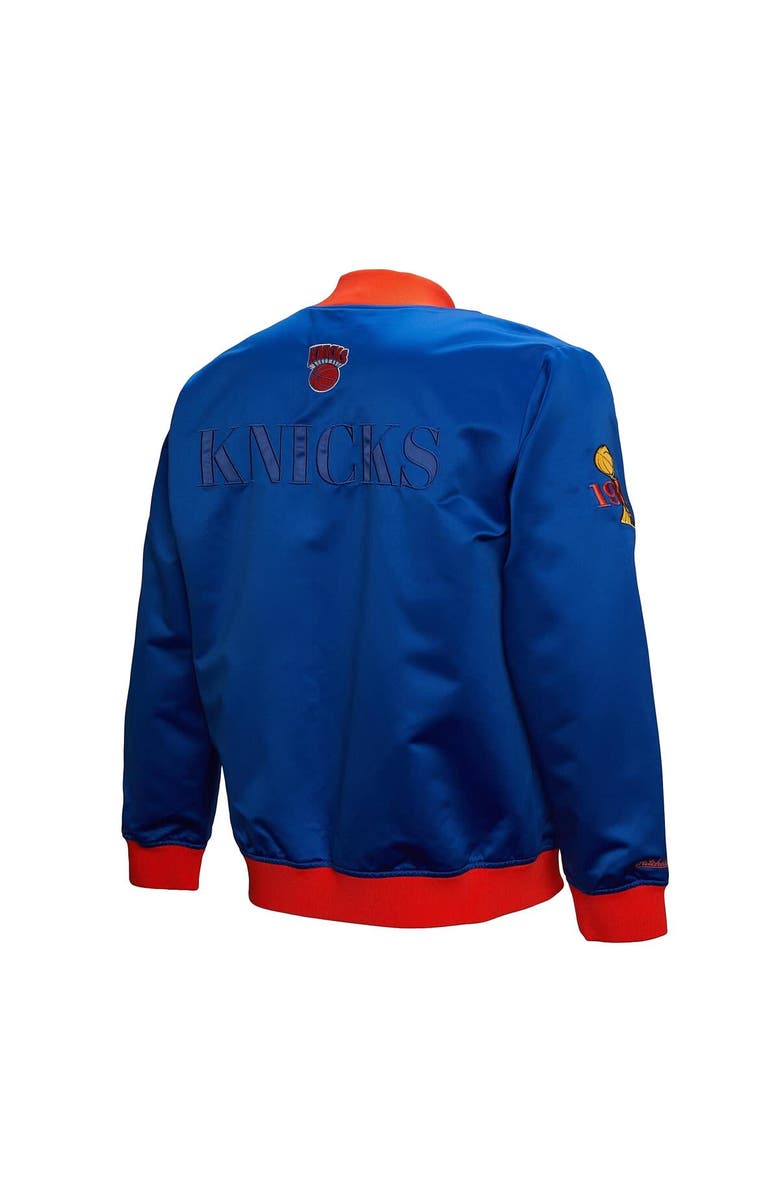 Mitchell & Ness Men's Mitchell & Ness Blue New York Knicks Hardwood Classics Team OG 3.0 Lightweight Satin Full-Snap Jacket, Alternate, color, Blue