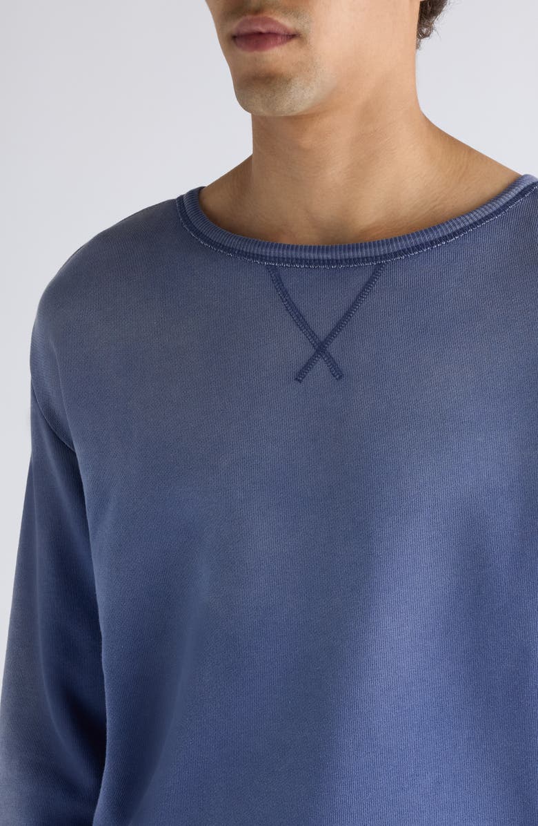 Acne Studios Fema U Sunkissed Cotton Sweatshirt, Alternate, color, Navy