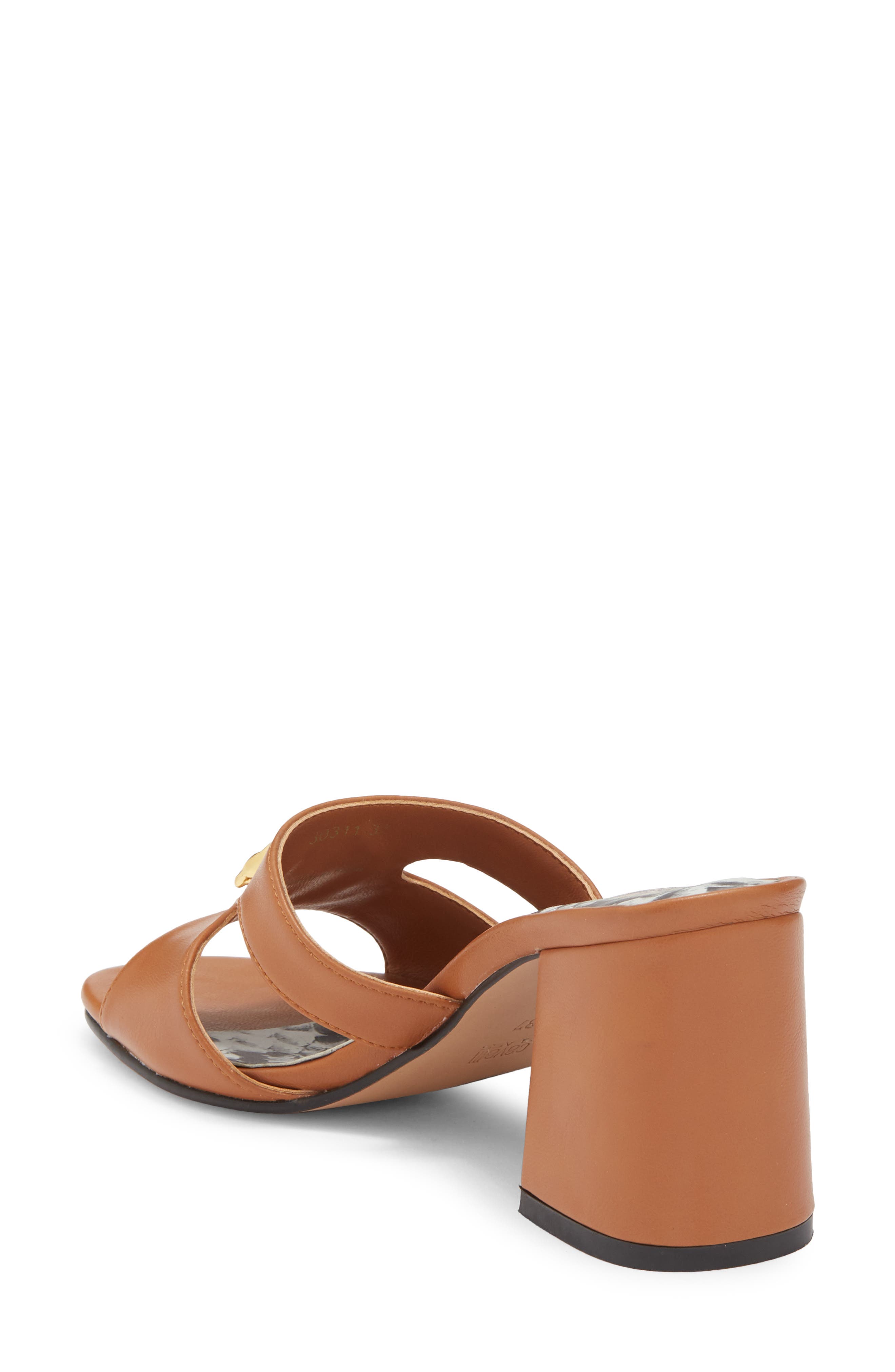 Roberto Cavalli Block Heel Slide Sandal, Alternate, color, Tan