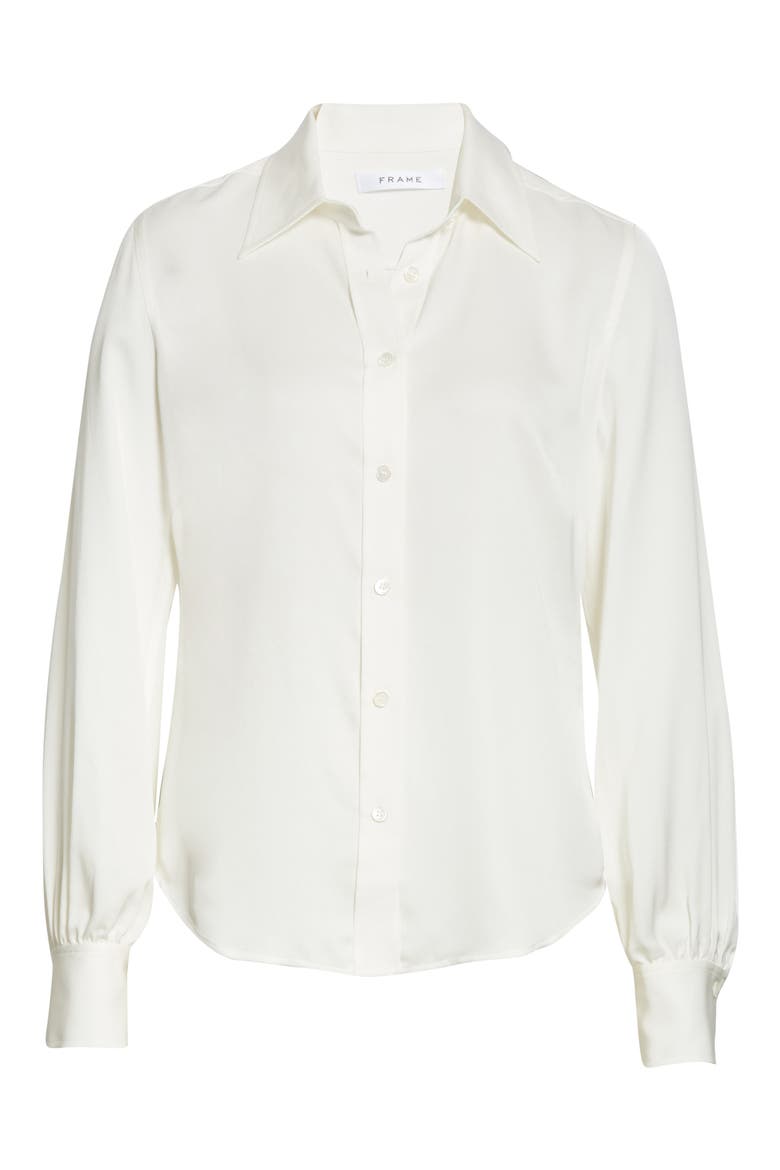 '70s Silk Shirt, Alternate, color, BLANC