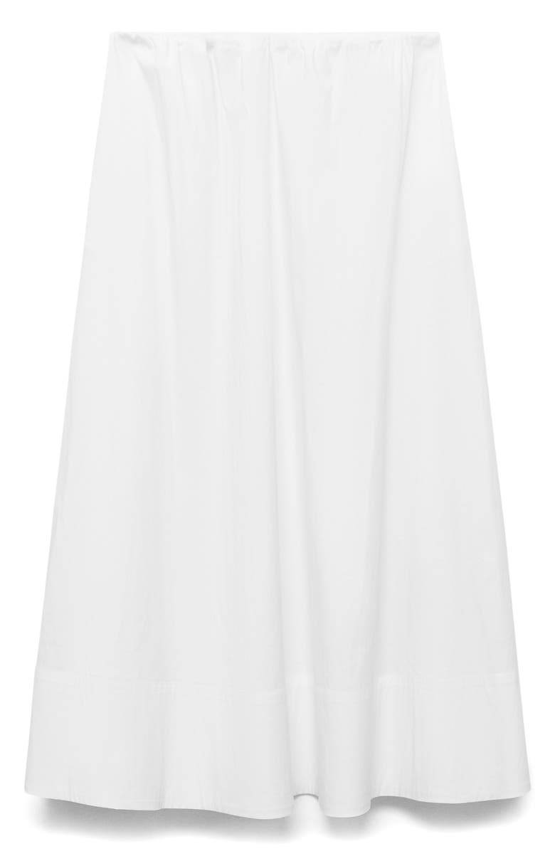 MANGO Flared Cotton Midi Skirt, Alternate, color, White