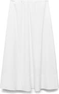 MANGO Flared Cotton Midi Skirt