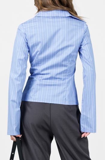 Anni Pinstripe Button-Up Shirt