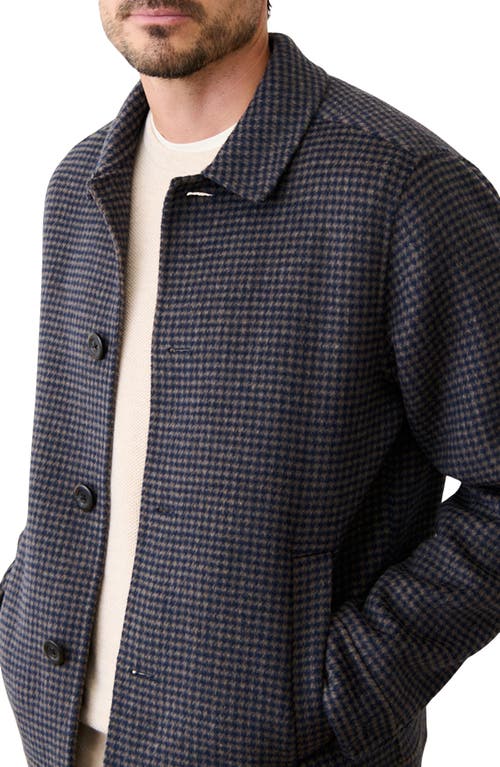 Marine Layer Luca Felted Houndstooth Jacket In Black