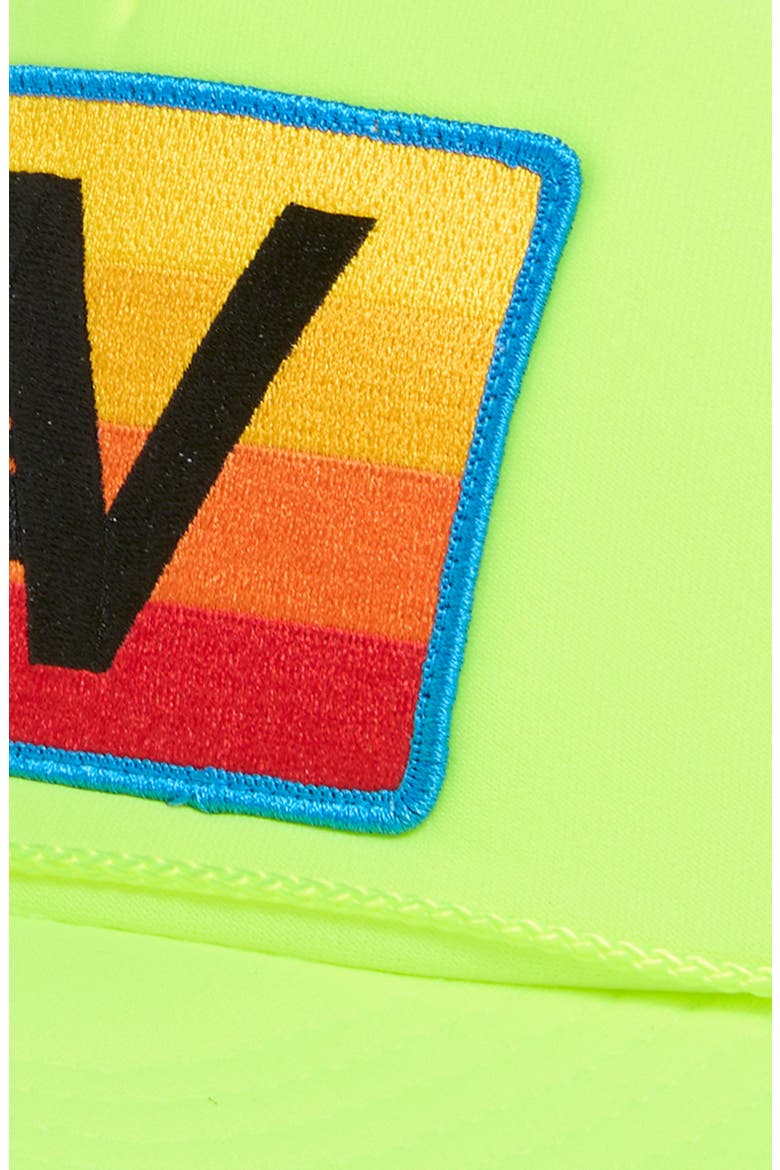 Logo Rainbow Trucker Hat, Alternate, color, NEON YELLOW