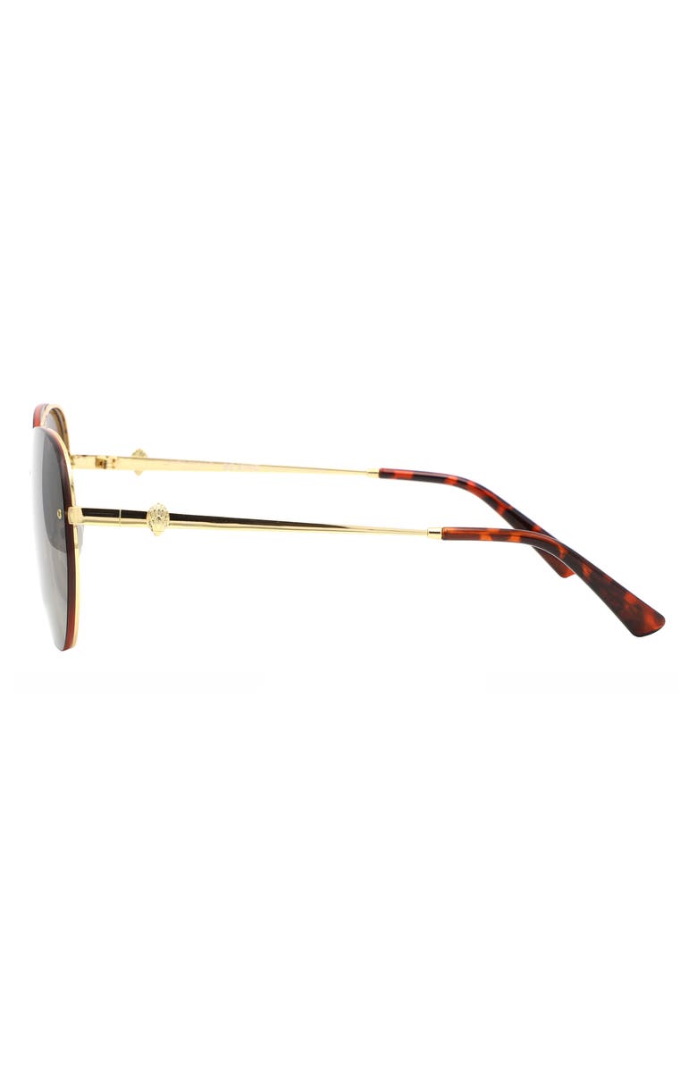 Kurt Geiger London 60mm Gradient Polarized Pilot Sunglasses, Alternate, color, Gold/ Brown