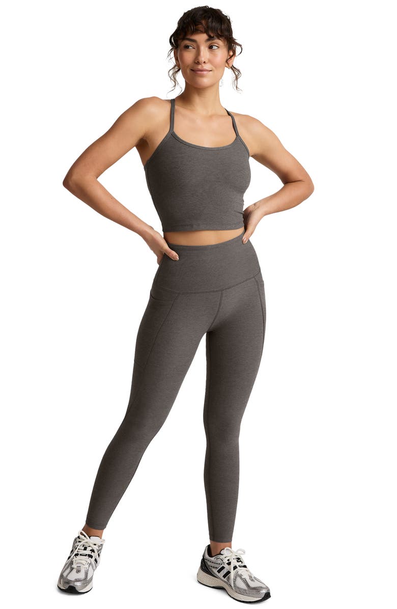 Beyond Yoga Everyday Space Dye High Waist Pocket Leggings, Alternate, color, True Gray Heather