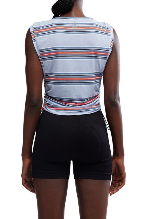 Free People Stripe Sport Mode Muscle T-shirt In Steel Combo